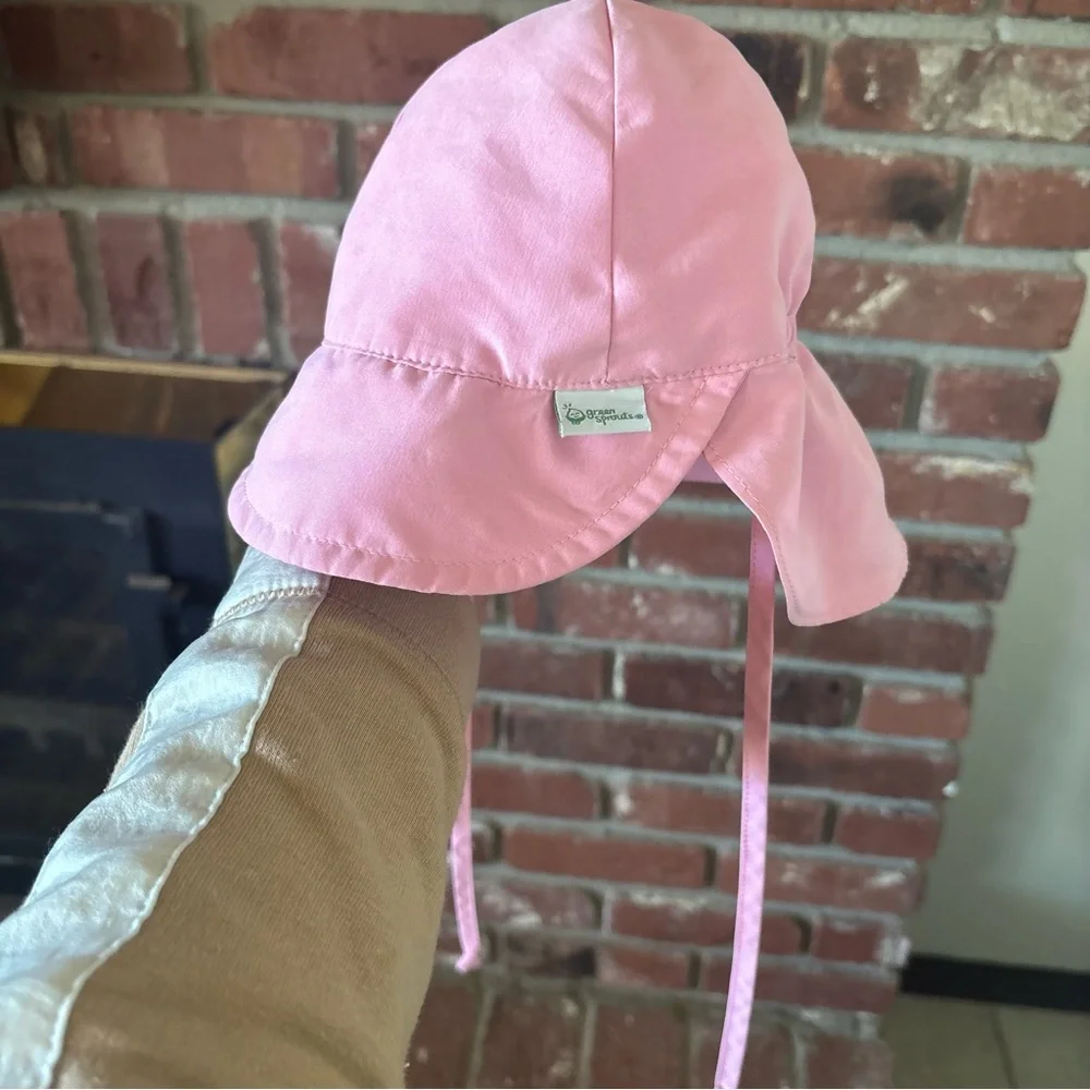 Pink Sun Hat - Baby Bucket Hat Adjustable UVF 50 Protectant 0-6 months